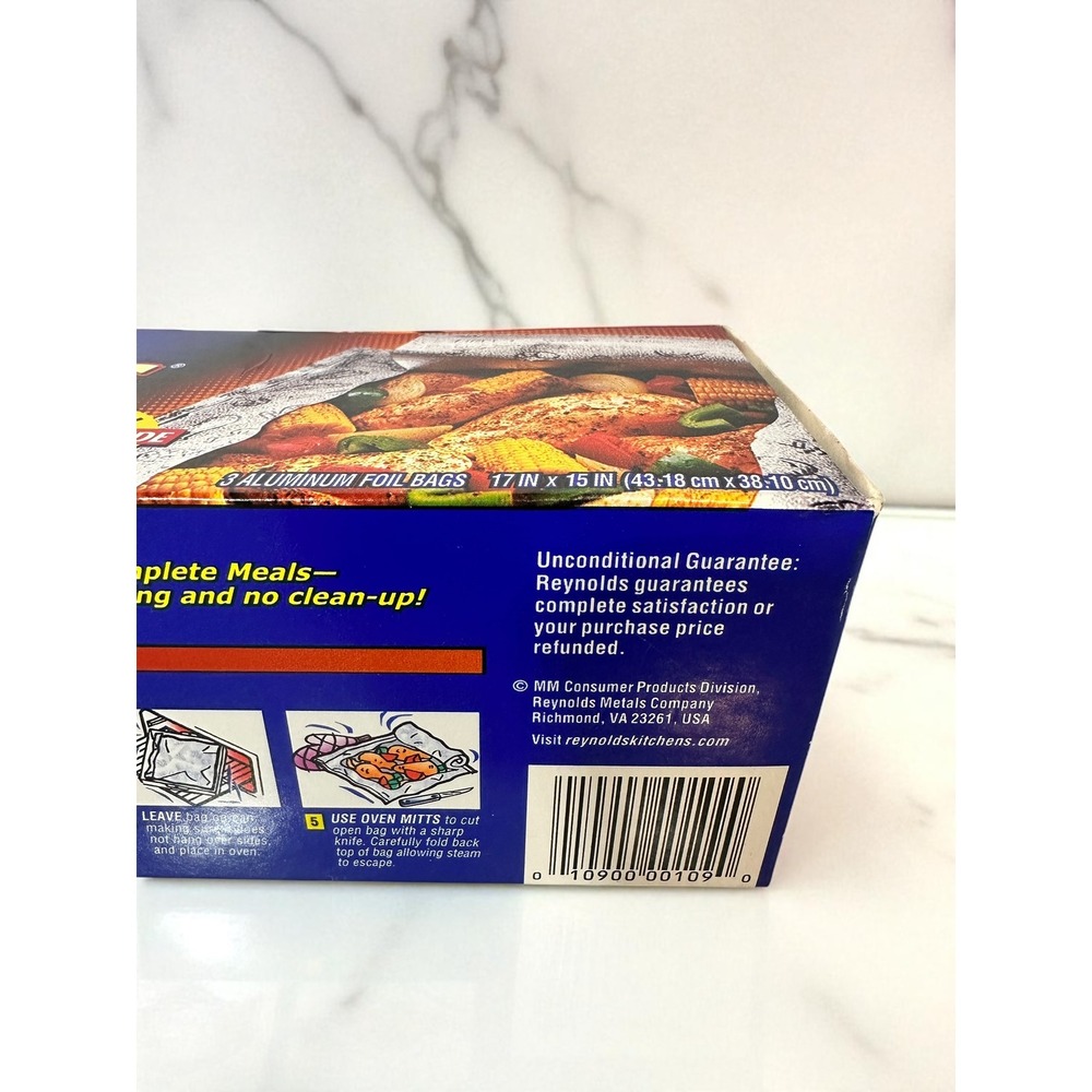 Reynolds Hot Bags Foil Cooking Bags Large Size 3 Pack 17x15 Discontinued HTF - Picture 4 of 4